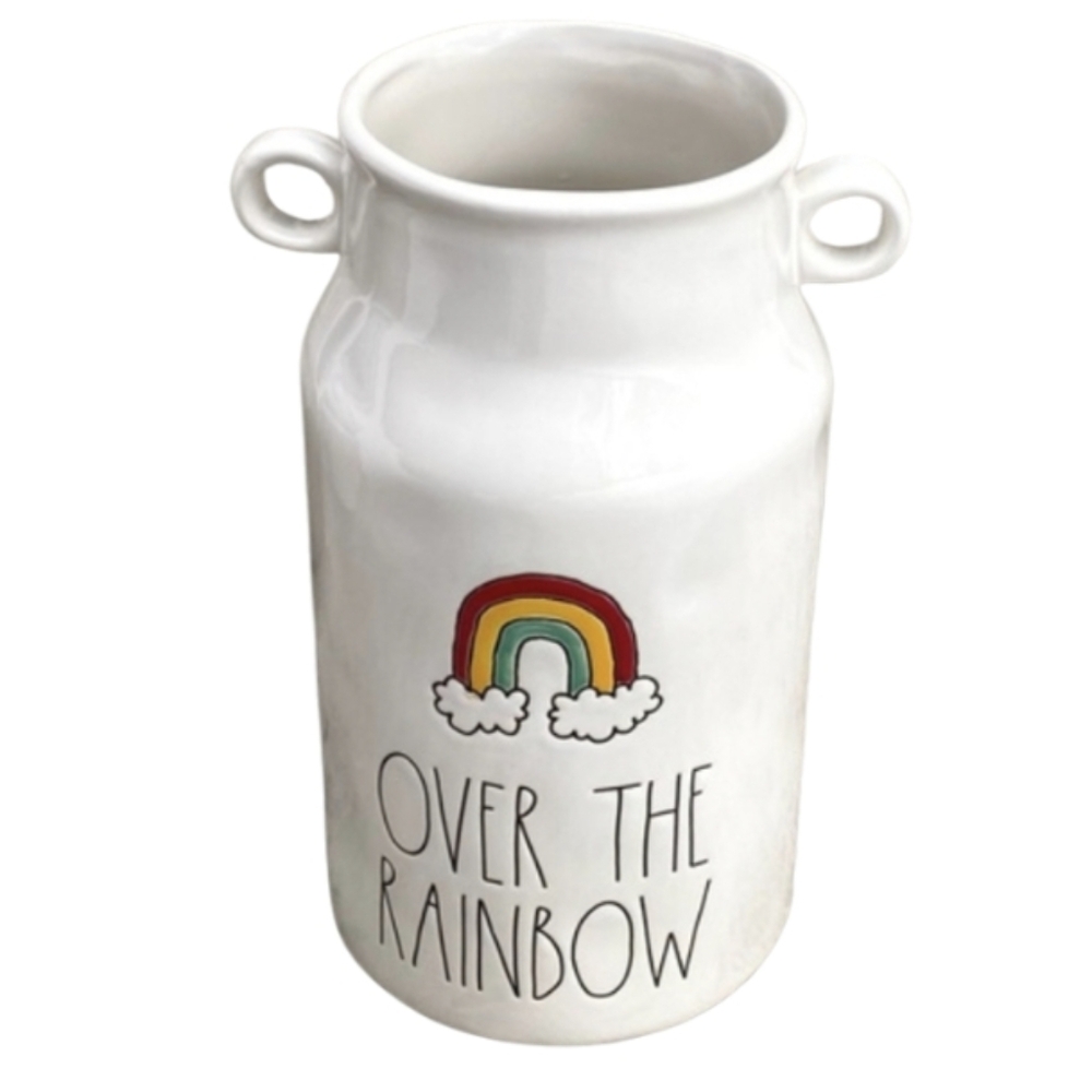 NEW Rae Dunn Milk Jug Vase Over The Rainbow